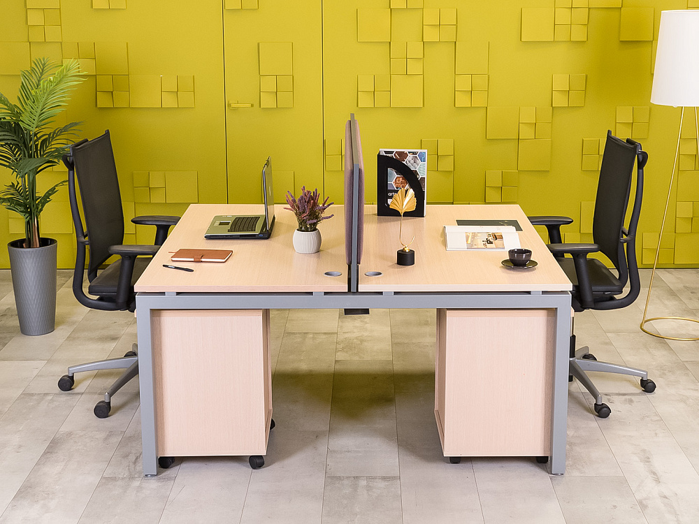 Комплект офисной мебели на 2 человека ЛДСП Зебрано Россия_ГКЗ3-290324