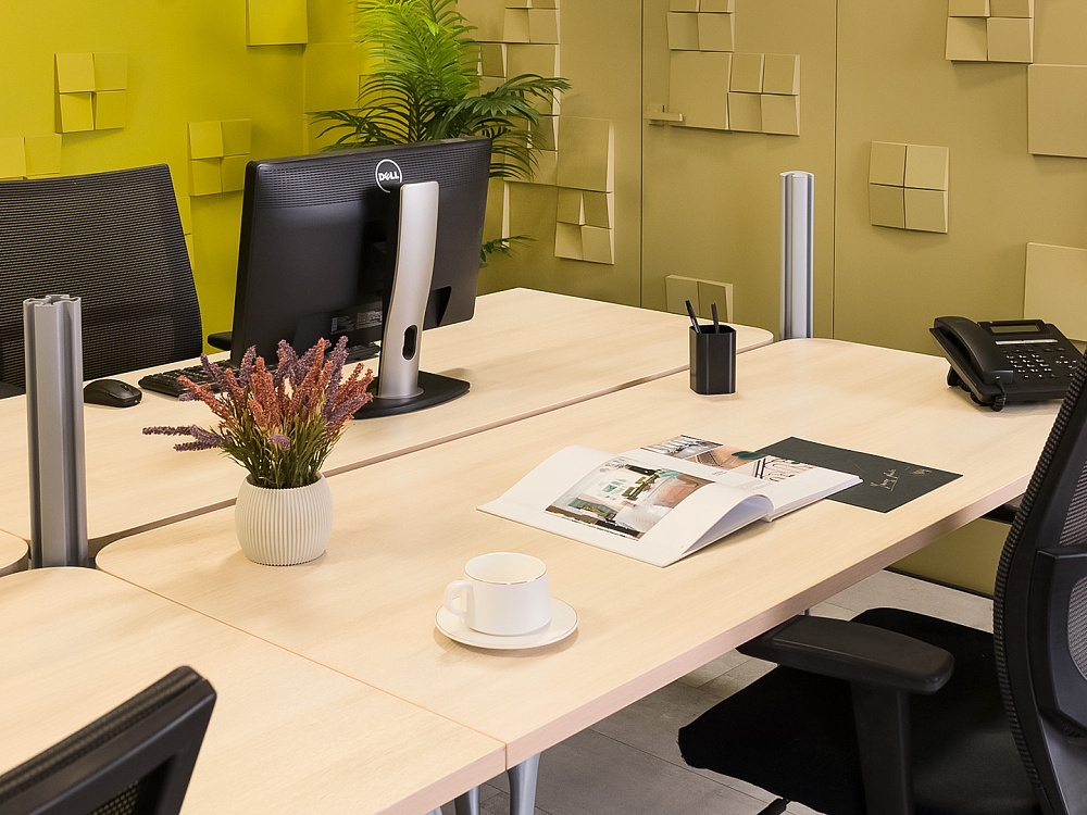 Комплект офисной мебели на 4 человека ЛДСП Зебрано Россия_ГКВ1-070823