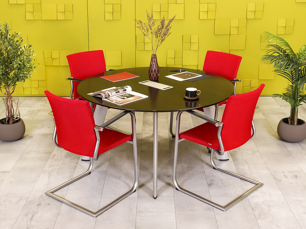 Офисный стол для переговоров BENE 1350x1350x750 ЛДСП Орех Австрия_СГКЕ-051223