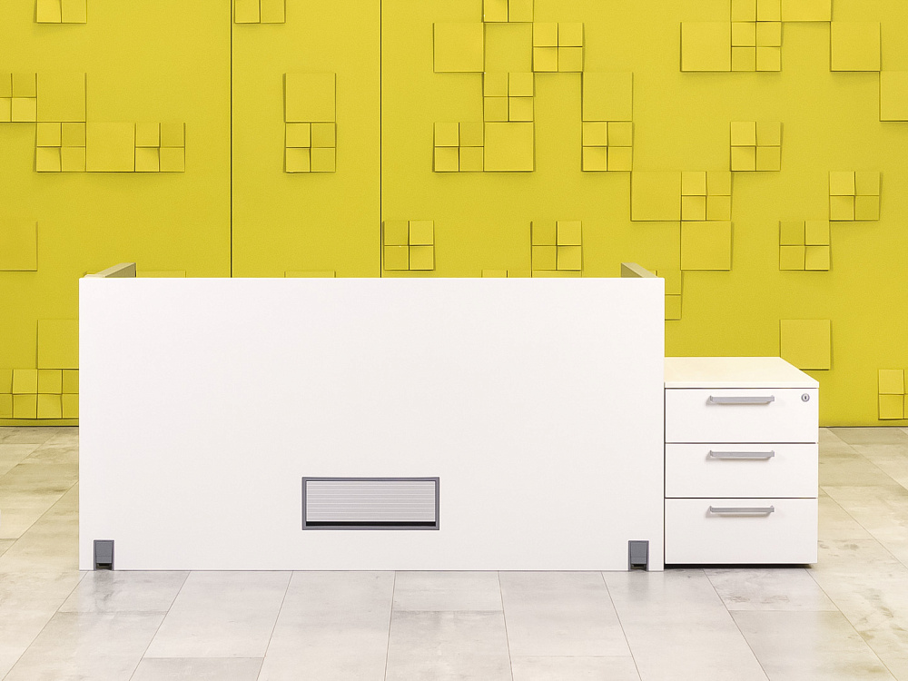 Комплект офисной мебели стол с тумбой  Steelcase ЛДСП Белый Франция  СППБТ-04026