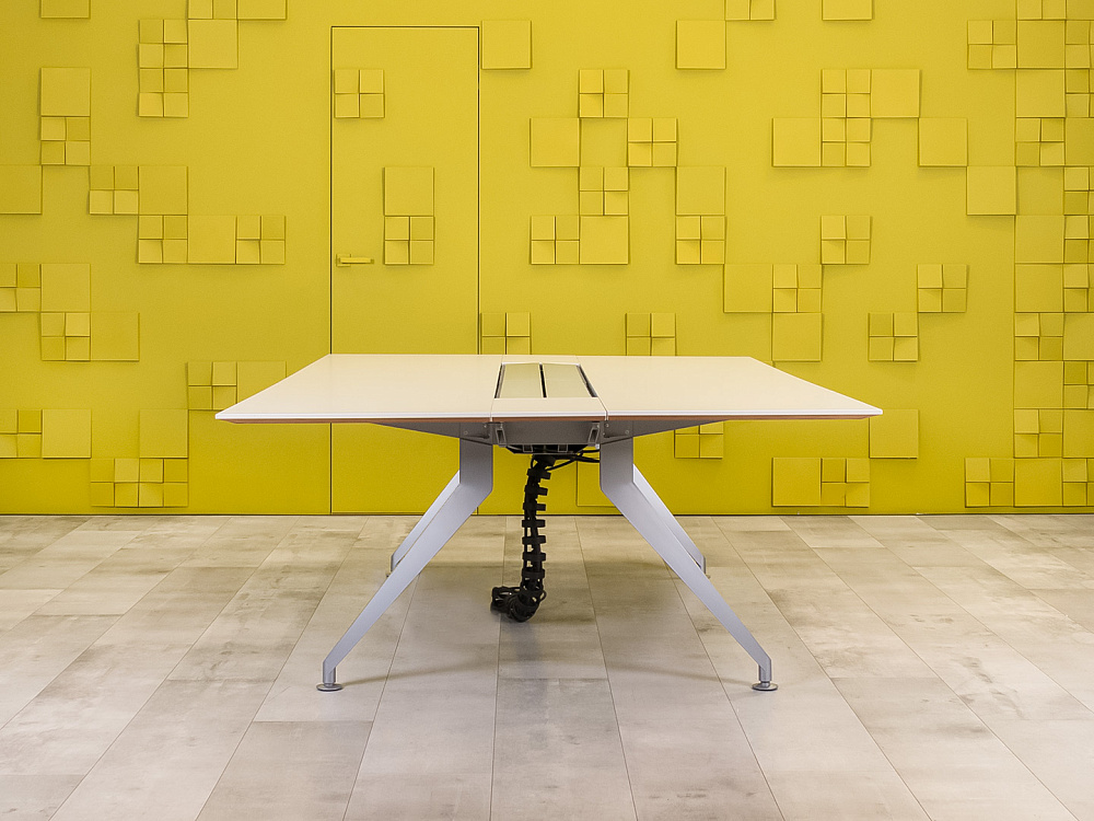 Офисный стол для переговоров Steelcase 2450x1500x720 МДФ Белый Франция_СГПБ-281223