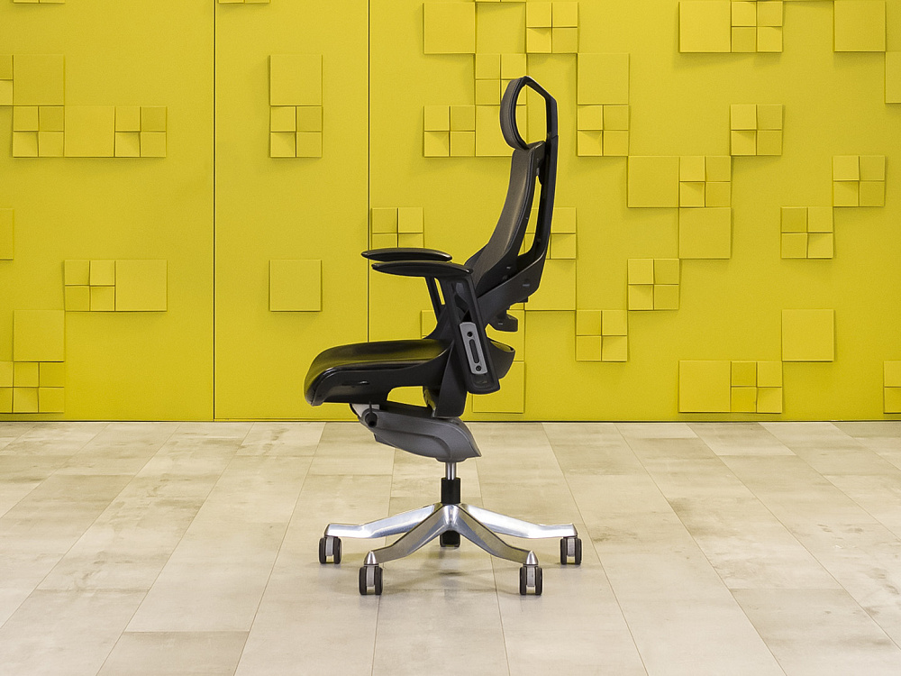 Офисное кресло руководителя на колесах Экокожа Чёрный; Серый Россия_КРКЧ2-250324