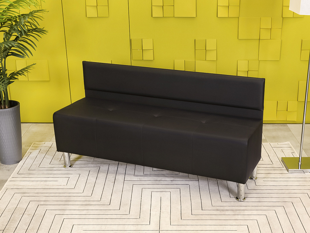 Офисный диван Экокожа Чёрный Россия  ДНКЧ-27115