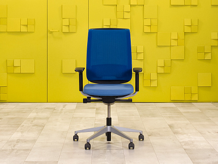 Офисное кресло для персонала на колесах Reply Air Steelcase Ткань Синий Франция_КПТН1-040824