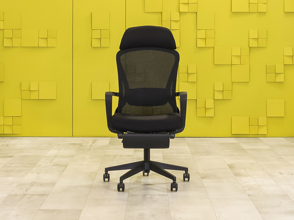 Офисное кресло руководителя на колесах Сетка Чёрный Импорт_КРТЧ6-271023