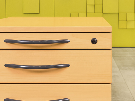 Офисная тумба выкатная Steelcase 430x580x520 ЛДСП Бук 3 ящика Франция_ТВ3ЯВ-051223