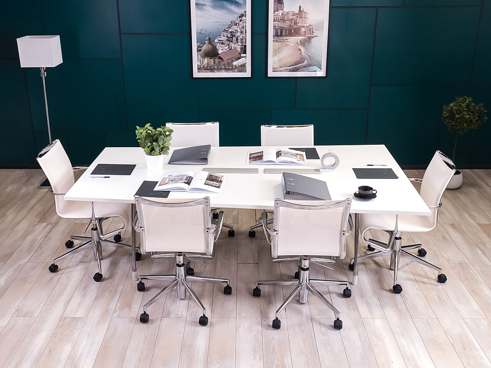 Офисный стол для переговоров Herman Miller 2200x1300x740 ЛДСП Белый США_СГПБ3-260923