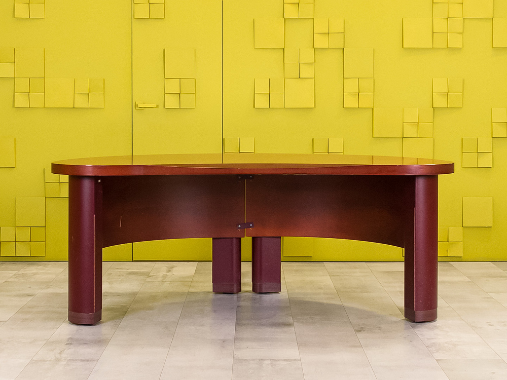 Стол для руководителя 1900x1100 ЛДСП Вишня Россия_СРЭШ4-130524