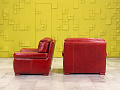 Диван и 2 кресла TS SALOTTI 1600x900 Кожа Красный Италия_ДНККК-241123