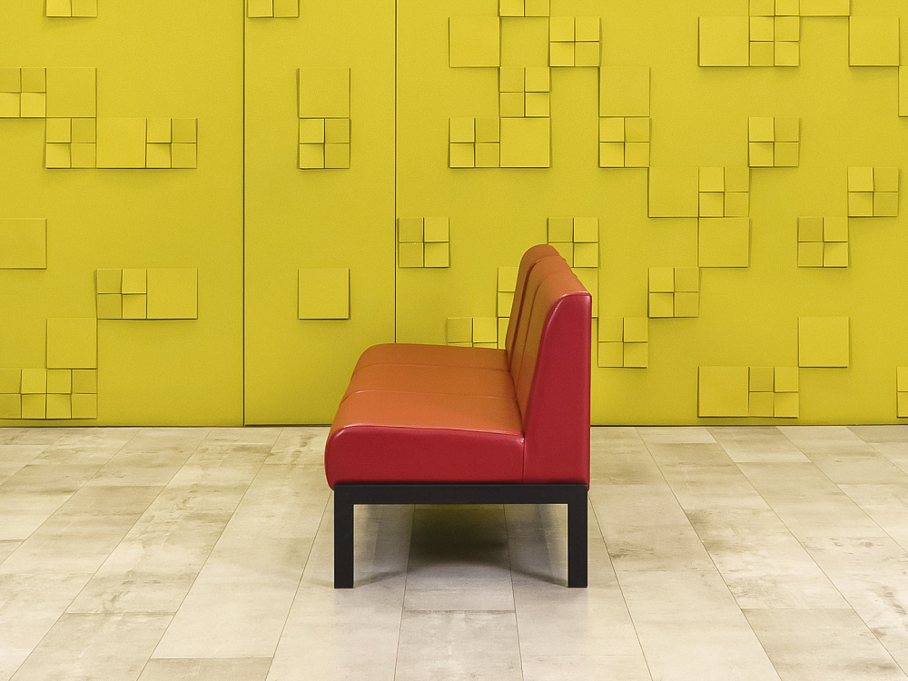 Офисный диван Сандра Кожзам Красный Россия  ДНКК1-27046