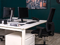 Комплект офисной мебели на 2 человека ДСП Белый Импорт_ГКБ2-270622