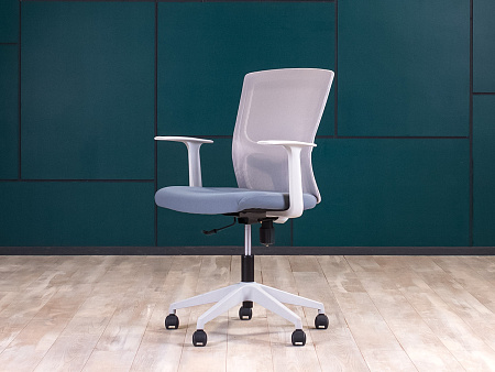 Офисное кресло для персонала на колесах Ткань Серый Импорт_КПТС1-271023