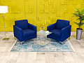 Комплект из 2-х мягких кресел Herman Miller 740x770 Ткань Синий США_КНТНК-160924