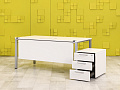 Комплект офисной мебели стол с тумбой  Steelcase ЛДСП Белый Франция  СППБТ2-04026