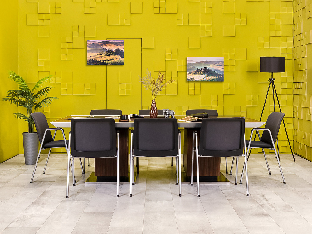 Офисный стол для переговоров Ego 2400x1200x760 ЛДСП Зебрано Италия_СГПЗ1-271123