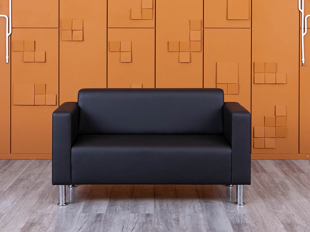 Офисный диван ДМебель Кожзам Черный   (ДНКЧ2-25094(нов))