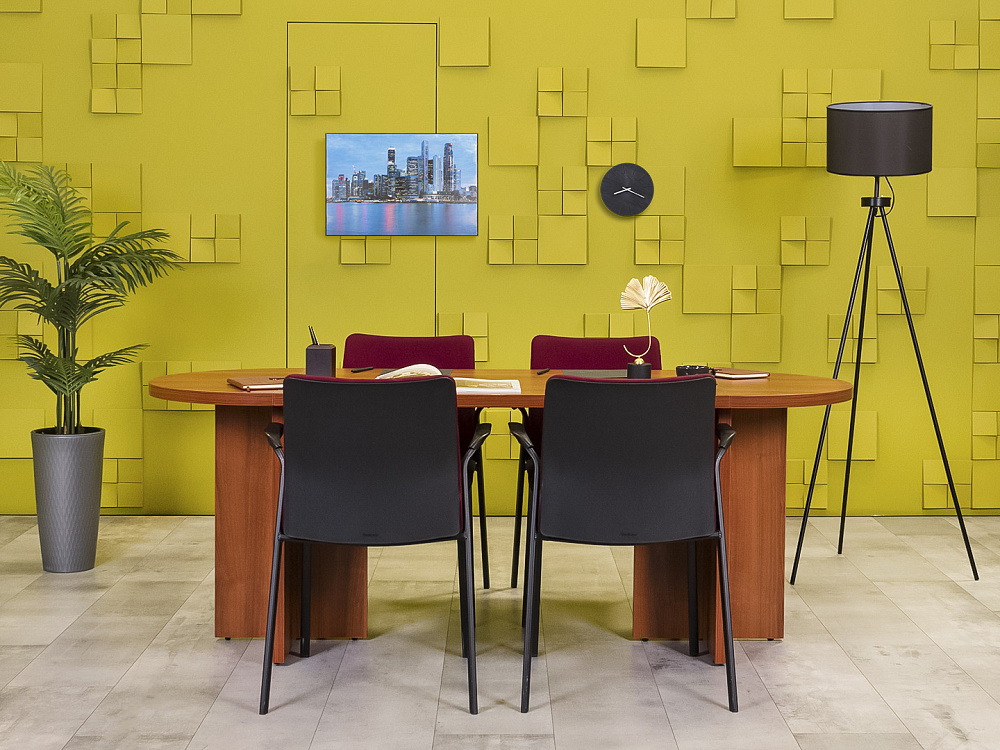 Офисный стол для переговоров 2000x800x750 ЛДСП Вишня Россия_СГОШ-200624