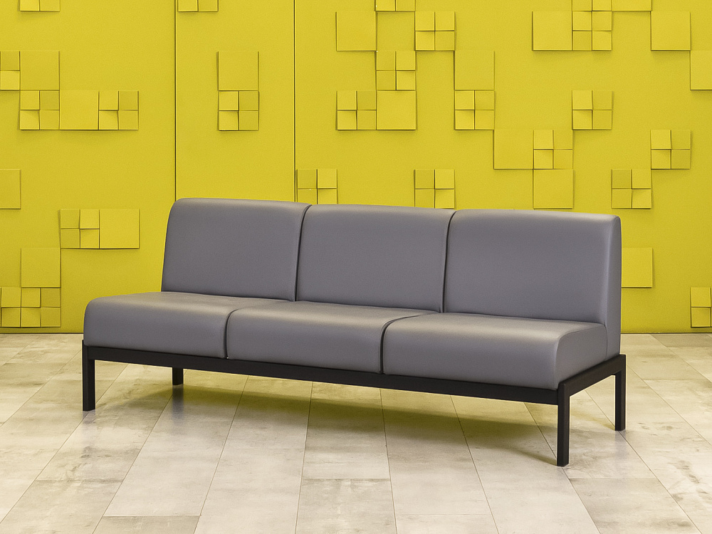 Офисный диван Сандра Кожзам Серый Россия  ДНКС-27046