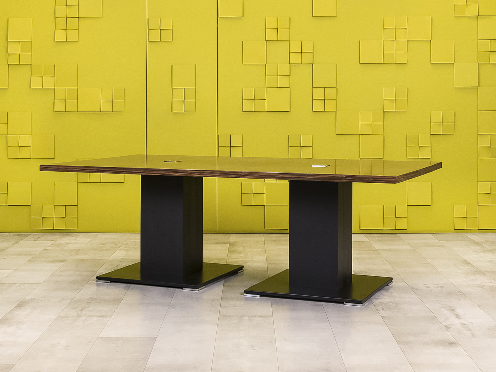 Офисный стол для переговоров Ego 2200x1200x750 Шпон Зебрано Италия_СГПЗ-271123