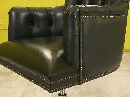 Офисное кресло руководителя на колесах Classik Art & Moble Кожа Зелёный Испания  КРКЗ-16125