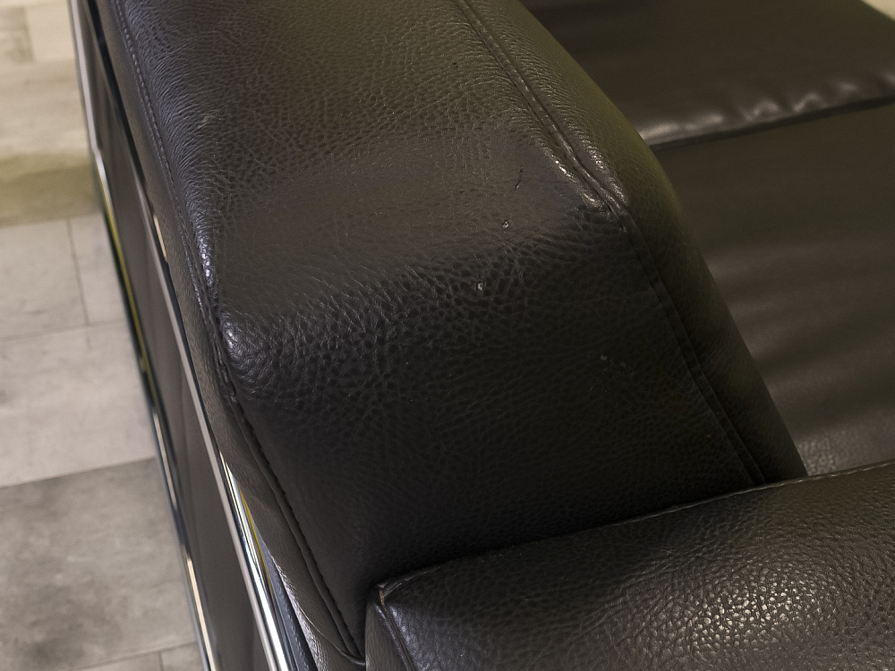 Офисный диван Кенигсберг Кожзам Чёрный Россия  ДНКЧ1-13115