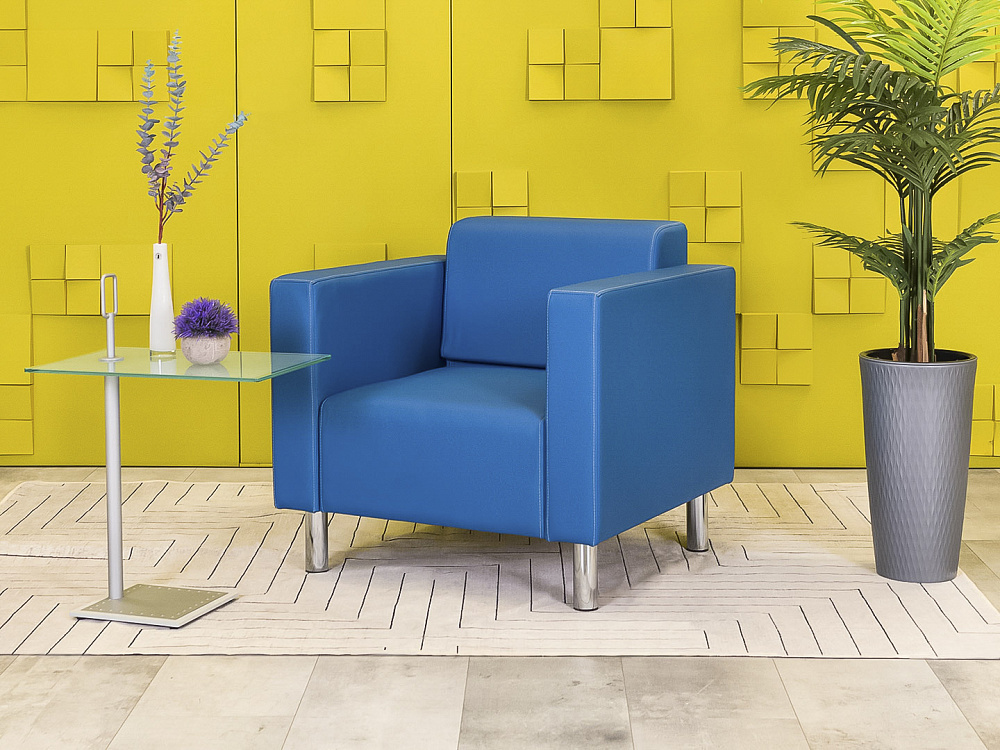 Мягкое кресло Кресло Август 820x740 Кожзам Синий Россия_КНКН-08022