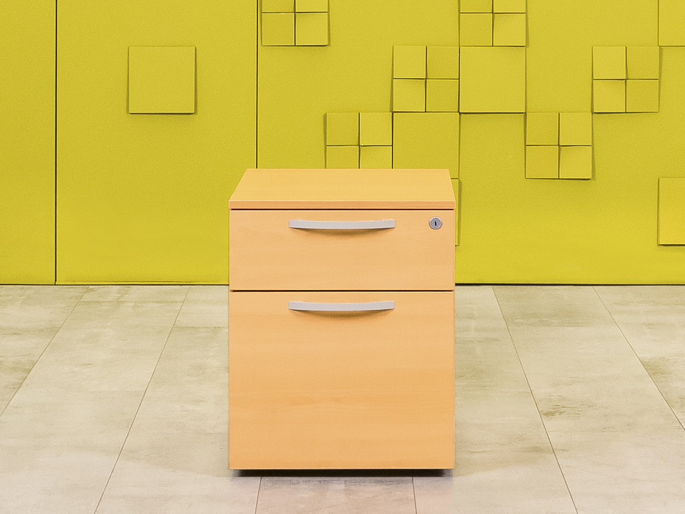 Офисная тумба выкатная Steelcase 420x590x520 ЛДСП Бук 2 ящика Импорт_ТВ2ЯВ2-260923