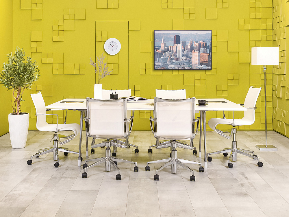 Офисный стол для переговоров Herman Miller 2200x1300x740 ЛДСП Белый США_СГПБ3-260923