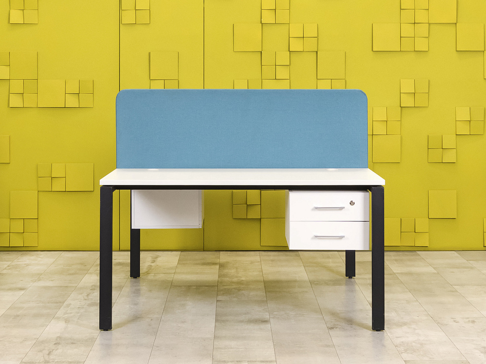 Комплект офисной мебели стол с тумбой  ЛДСП Белый  ГКБ-26016