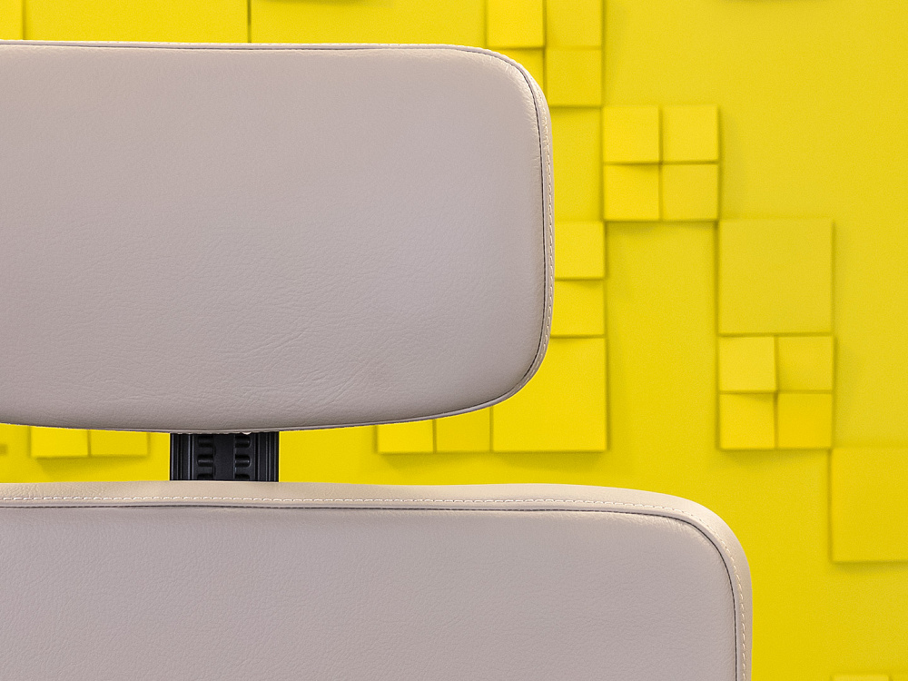 Офисное кресло руководителя на колесах Please 2 Ergonomik Steelcase Кожа Серый Франция_КРКС-141024