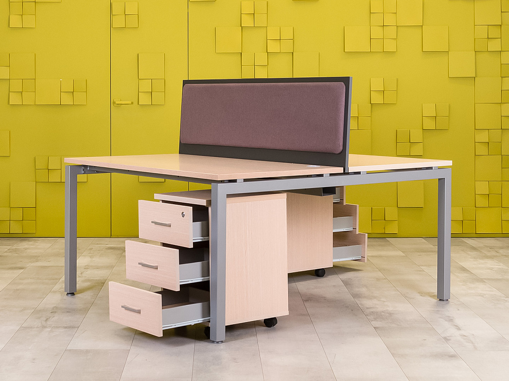 Комплект офисной мебели на 2 человека ЛДСП Зебрано Россия_ГКЗ3-290324