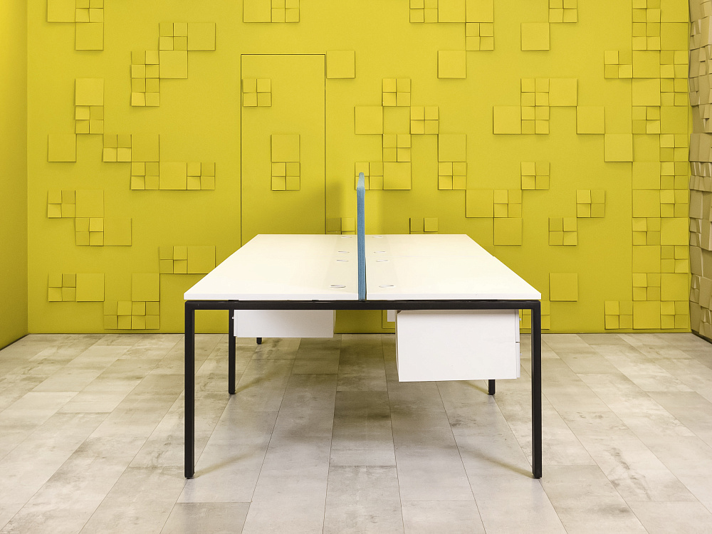 Комплект офисной мебели стол с тумбой  ЛДСП Белый Россия  ГКБ1-19026