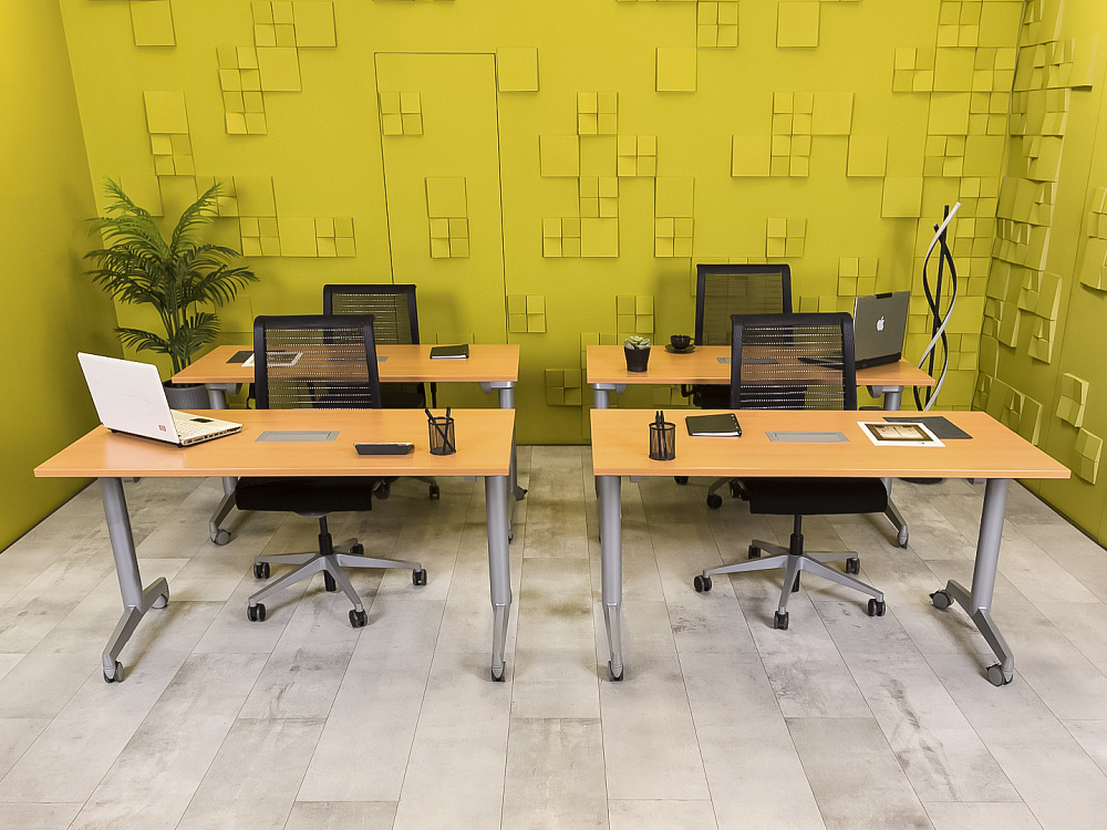 Офисный стол прямой Steelcase ЛДСП Ольха Франция  СППЛ-04026