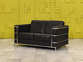 Офисный диван Кенигсберг Кожзам Чёрный Россия  ДНКЧ-13115