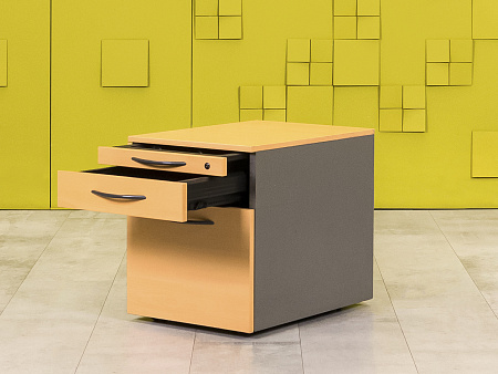 Офисная тумба выкатная Steelcase 430x580x520 ЛДСП Бук 3 ящика Франция_ТВ3ЯВ-051223