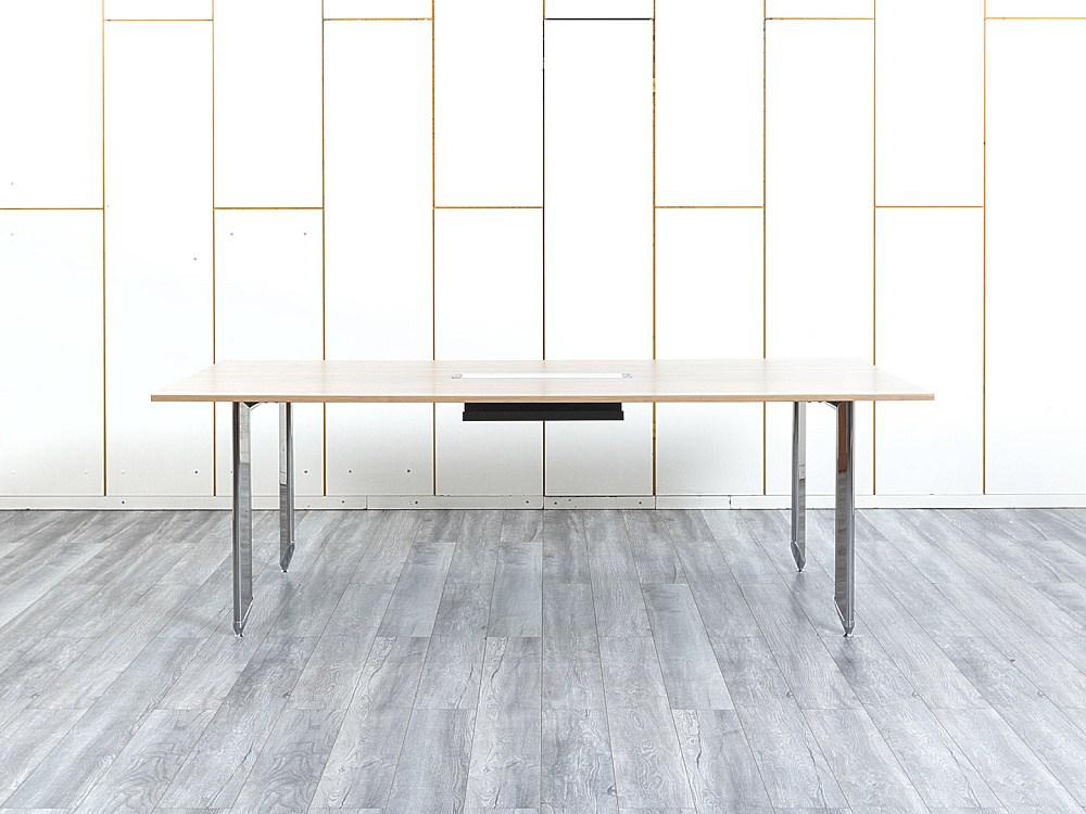 Офисный стол для переговоров  2 200х1 100х730 Шпон Зебрано   (СГПЗ-15044)