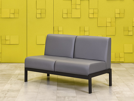 Офисный диван Лофт Сандра Кожзам Серый Россия  ДНКС-18036