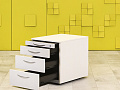 Офисная тумба выкатная  Steelcase ЛДСП Белый Германия  ТВ4ЯБ1-12026