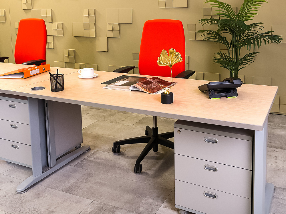 Комплект офисной мебели на 3 человека ЛДСП Зебрано Россия_ГКЗ1-270624