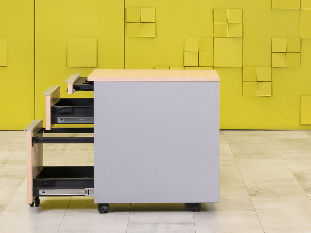 Офисная тумба выкатная  HAWORTH ЛДСП Зебрано США  ТВ3ЯЗ-29105