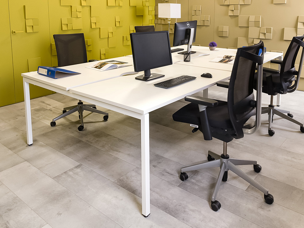 Комплект офисной мебели на 4 человека ЛДСП Белый Россия_ГКБ-190224