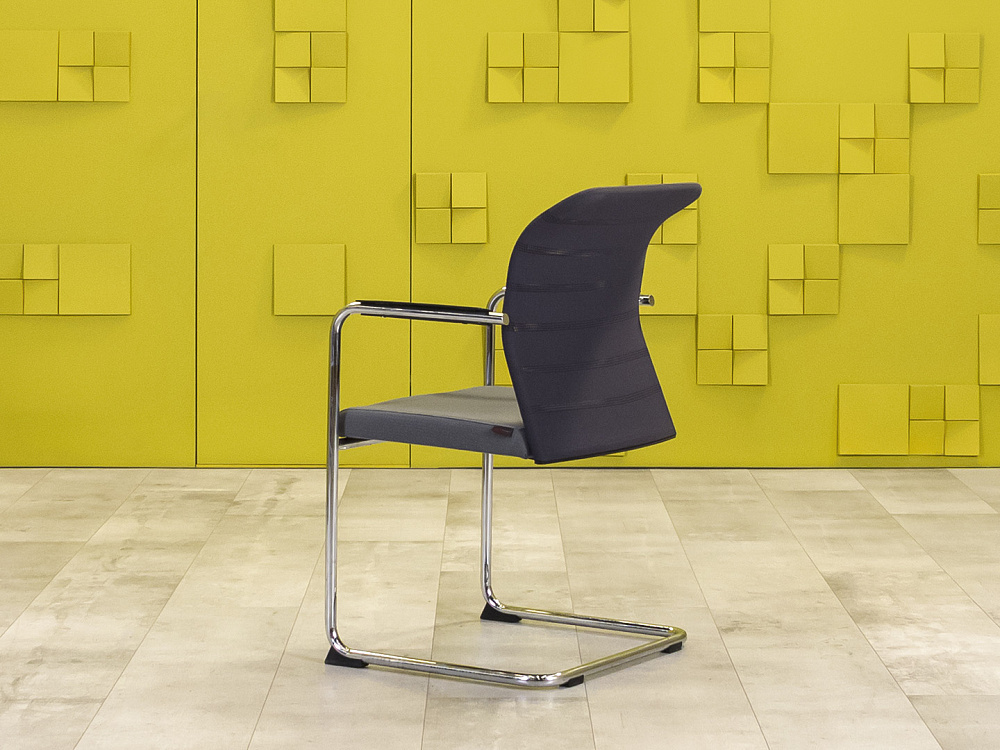 Конференц кресло для переговорной на полозьях ZUCO Ткань Серый Швейцария_КДТС-260224