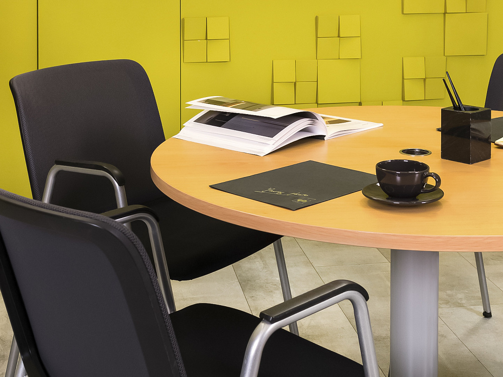 Офисный стол для переговоров HAWORTH 1100x1100x710 ЛДСП Ольха Германия_СГКЛ-240923