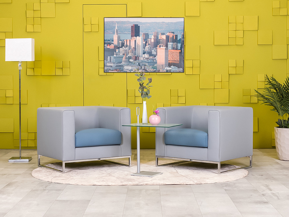 Мягкое кресло Klasse KASTEL 820x690 Ткань Серый; Синий Италия_КНТСК-190124