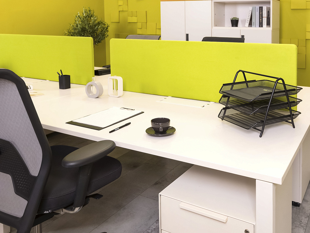 Комплект офисной мебели стол с тумбой  Vitra ЛДСП Белый Швейцария  ГКБ3-04026