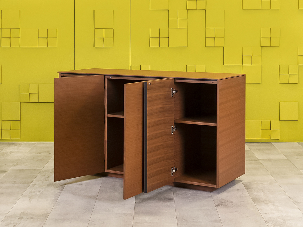 Шкаф для документов офисный BENE 1500x550x860 Закрытый ДСП Орех Австрия_ШД3ДХ-030523