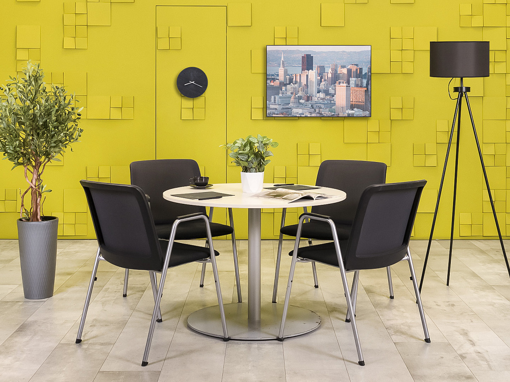 Офисный стол для переговоров 1000x1000x750 ЛДСП Серый Импорт_СГКС2-251223