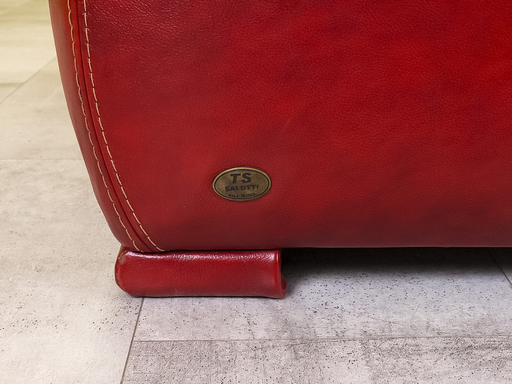 Диван и 2 кресла TS SALOTTI 1600x900 Кожа Красный Италия_ДНККК-241123