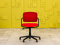 Офисное кресло для персонала на колесах Sitland Ткань Красный Италия_КПТК-261023