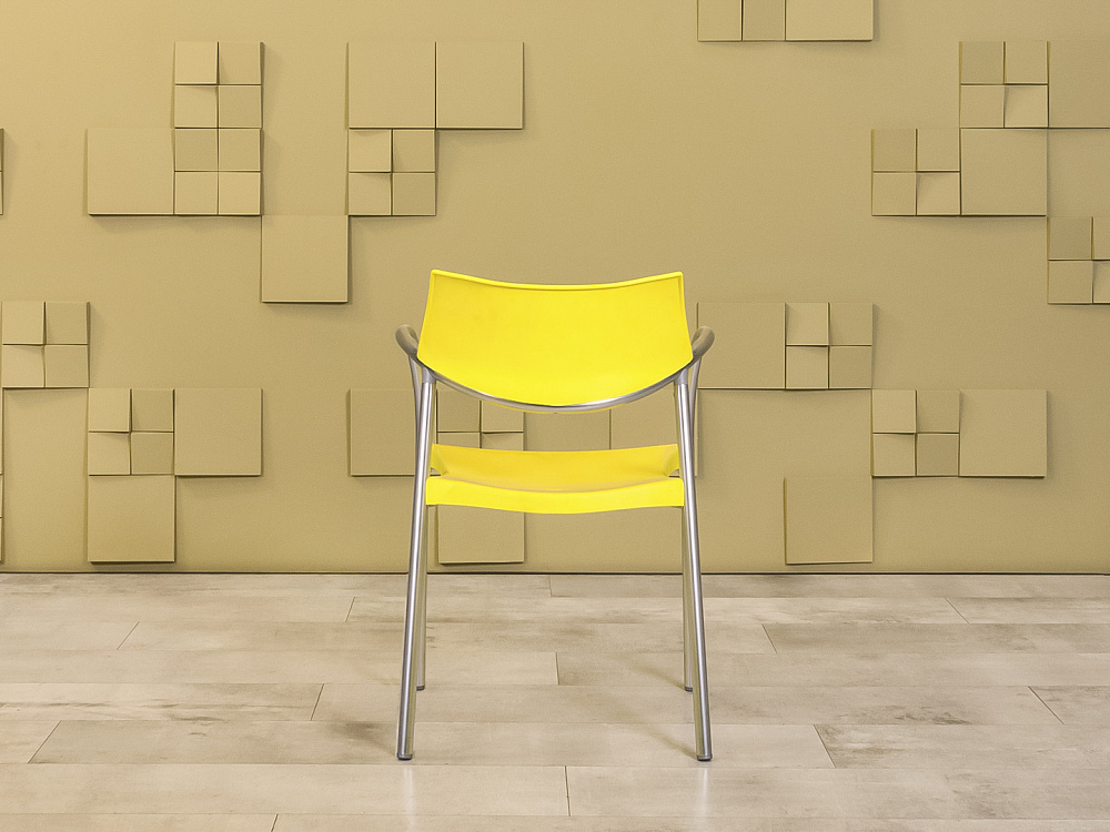 Конференц кресло для переговорной на ножках AMAT-3 Пластик Жёлтый Испания_КНПЖ-060823